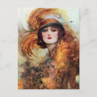 Hübsche Frauen-Prallplatten-Modezwanziger jahre Postkarte