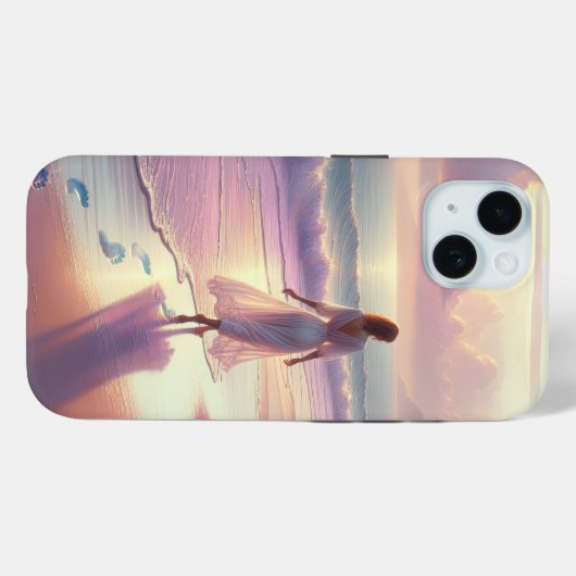 Hübsche Frauen Verließ Fußabdrücke am Strand Case-Mate iPhone Hülle (Rückseite (Horizontal))