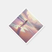 Hübsche Frauen Verließ Fußabdrücke am Strand Serviette (Ecke)