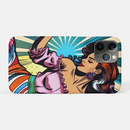 Hübsche Frauentänzerin Salsa Pop Art Case-Mate iPhone Hülle (Rückseite (Horizontal))