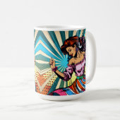 Hübsche Frauentänzerin Salsa Pop Art Kaffeetasse (VorderseiteRechts)