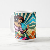 Hübsche Frauentänzerin Salsa Pop Art Kaffeetasse (Vorderseite Links)