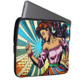 Hübsche Frauentänzerin Salsa Pop Art Laptopschutzhülle (Vorne Rechts)