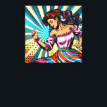 Hübsche Frauentänzerin Salsa Pop Art Leinwanddruck<br><div class="desc">Schöne Frau tanzt Salsa in einem Pop Art Comic Stil. Farbenfrohe ai Art für diejenigen,  die Liebe zu tanzen.</div>