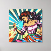 Hübsche Frauentänzerin Salsa Pop Art Leinwanddruck (Vorderseite)