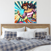 Hübsche Frauentänzerin Salsa Pop Art Leinwanddruck (Insitu (Schlafzimmer))