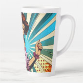 Hübsche Frauentänzerin Salsa Pop Art Milchtasse (Rechts)