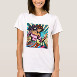 Hübsche Frauentänzerin Salsa Pop Art T-Shirt
