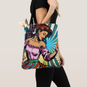 Hübsche Frauentänzerin Salsa Pop Art Tasche (Von Nahem)