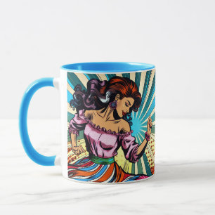 Hübsche Frauentänzerin Salsa Pop Art Tasse