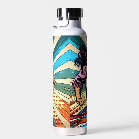 Hübsche Frauentänzerin Salsa Pop Art Trinkflasche (Rechts)