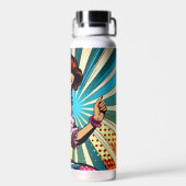 Hübsche Frauentänzerin Salsa Pop Art Trinkflasche (Rückseite)