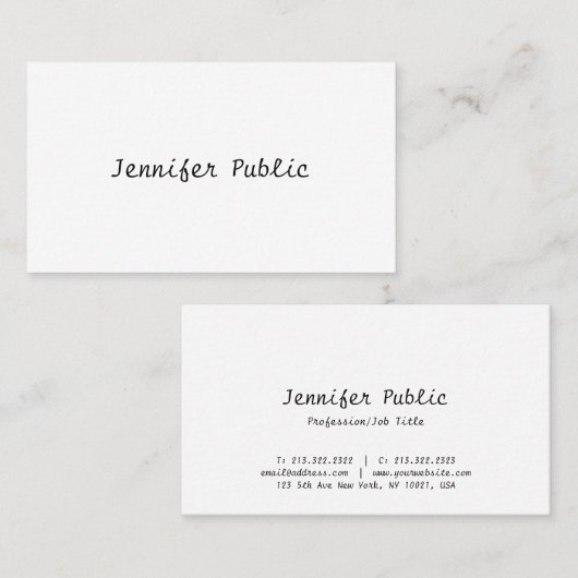 Hübsche Freehand Script Minimalistisch Moderne Mod Visitenkarte (Vorne/Hinten)