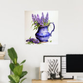 Hübsche frisch getopfte Fliederblumen Poster (Heimbüro)