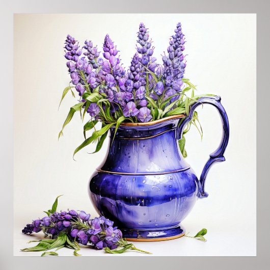 Hübsche frisch getopfte Fliederblumen Poster (Vorne)