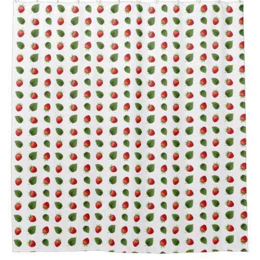 Hübsche frische Früchte Sommer Erdbeeren Gemustert Duschvorhang (Vorderseite)