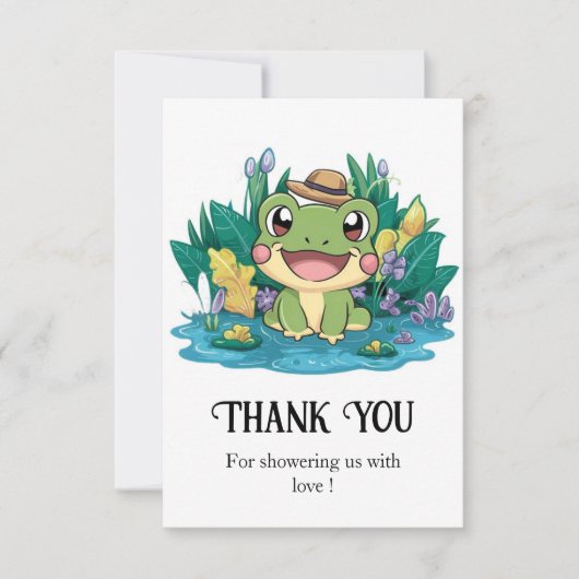 Hübsche Frog Baby Dusche Dankeskarte (Vorderseite)