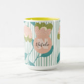 Hübsche fröhliche Aquarellblüte zum Geburtstag Tasse (Zentrum)