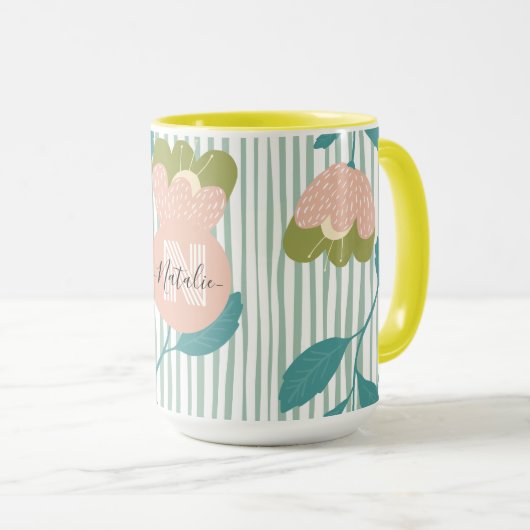 Hübsche fröhliche Aquarellblüte zum Geburtstag Tasse (VorderseiteRechts)