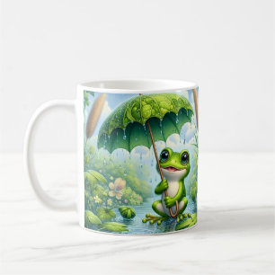 Hübsche Frosch-Regenschirm-Kaffeetassen-Wrap Reg Kaffeetasse