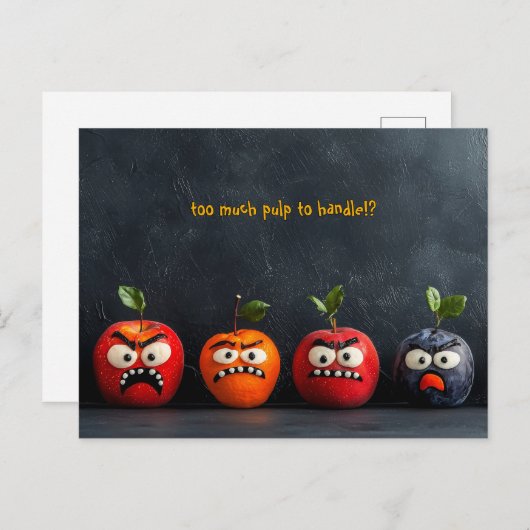 Hübsche Fruchtgegenden zu viel Pulp zum Handling Postkarte (Vorne/Hinten)