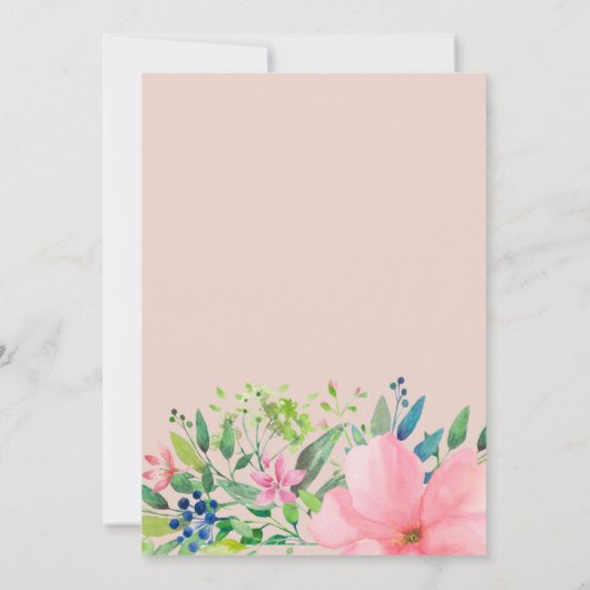 Hübsche Frühjahrsblüte Rosa Hochzeit Einladung (Rückseite)