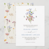 Hübsche Frühjahrsfeier Wildblume Wiesen-Garten Hoc Einladung (Vorne/Hinten)