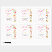 Hübsche Frühling Wildblumen Blumenbridell danke Quadratischer Aufkleber (Blatt)