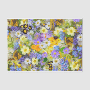 Hübsche Frühlings-Blumen-Collage Seidenpapier