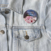 hübsche Frühlings rosa Kirschblüte in blauem Himme Button (Beispiel)