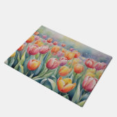 Hübsche Frühlings-Tulpen Fußmatte (Schrägansicht)