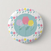 Hübsche Frühlings-Tulpen Pastell-Blumen Geburtstag Button (Vorderseite)