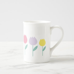 Hübsche Frühlings-Tulpen Pastell-Blumen Porzellantasse