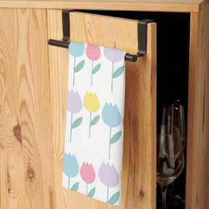 Hübsche Frühlings-Tulpen Pastell Florale Geburtsta Geschirrtuch