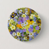 Hübsche Frühlingsblumen Button (Vorderseite)