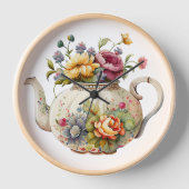 Hübsche Frühlingsblumen Elegante Teatro Sociale Uhr (Vorderseite)