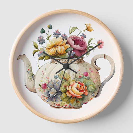 Hübsche Frühlingsblumen Elegante Teatro Sociale Uhr (Vorderseite)