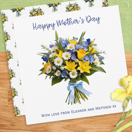 Hübsche Frühlingsblumen Personalisiert zum Muttert Karte