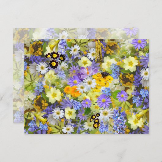 Hübsche Frühlingsblumen Postkarte (Vorne/Hinten)