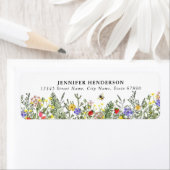 Hübsche Frühlingsblumen Rücksendeadressen-Aufklebe (Insitu)