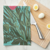 Hübsche Frühlingsblumen und Individuelle Name Geschirrtuch (Viertel Falte)