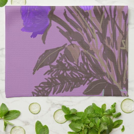 Hübsche Frühlingsblumen und Individuelle Name Geschirrtuch (Gefaltet)