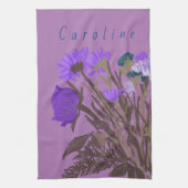 Hübsche Frühlingsblumen und Individuelle Name Geschirrtuch (Vertikal)
