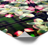 Hübsche Frühlingsblüten Blume Abstrakte Kunst Poster (Ecke)