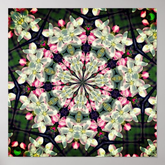 Hübsche Frühlingsblüten Blume Abstrakte Kunst Poster (Vorne)