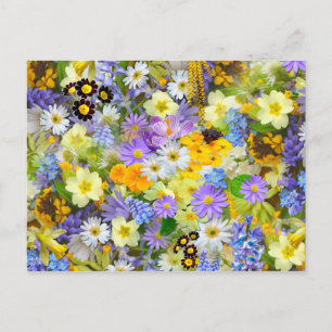 Hübsche FrühlingsblütenCollage Postkarte