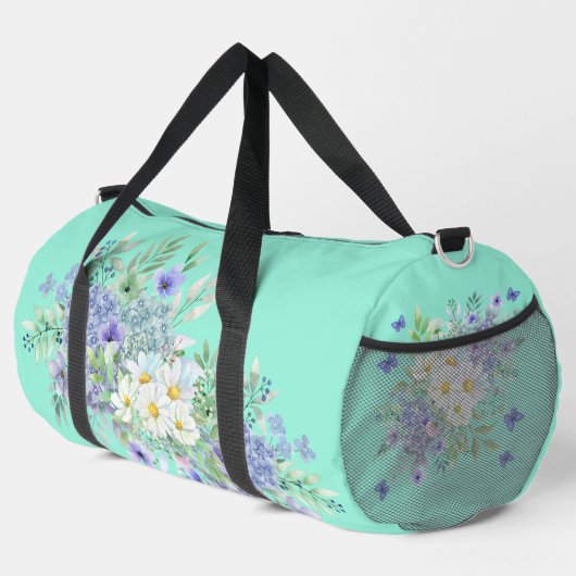 Hübsche Frühlingsdiäten & Blue Wildblumen Duffle Bag (Rechte Ecke)