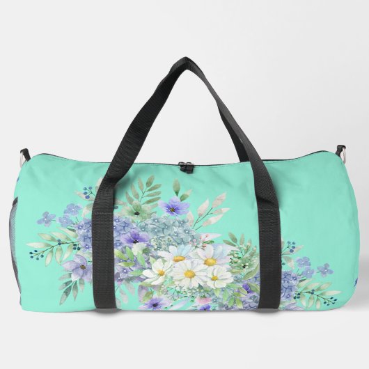 Hübsche Frühlingsdiäten & Blue Wildblumen Duffle Bag (Rückseite)