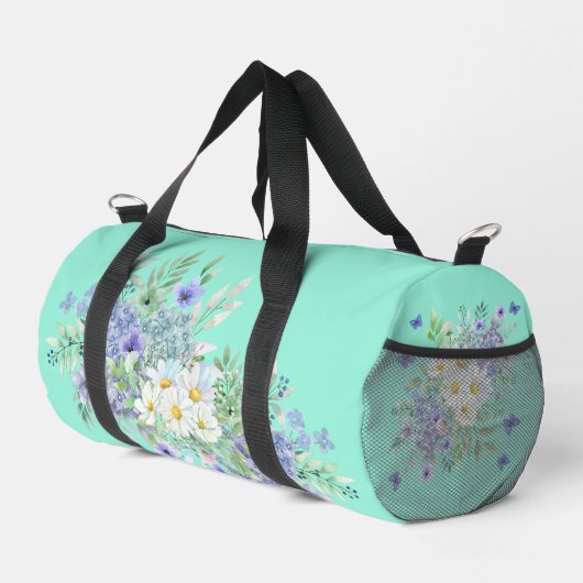 Hübsche Frühlingsdiäten & Blue Wildblumen Duffle Bag (Rechte Ecke)