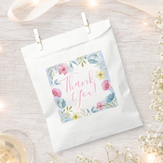 Hübsche Frühlingsfloral Pastel Danke Baby Dusche Geschenktütchen (Ausgeschnitten)